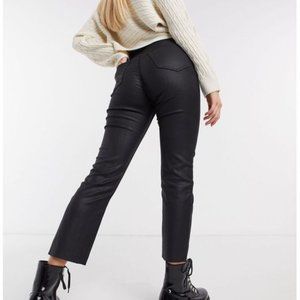 Coated Black Cropped Jeans